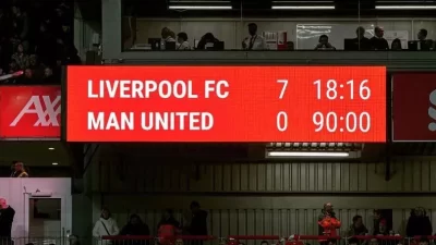 Kekalahan Manchester United atas Liverpool dengan skor 0-7