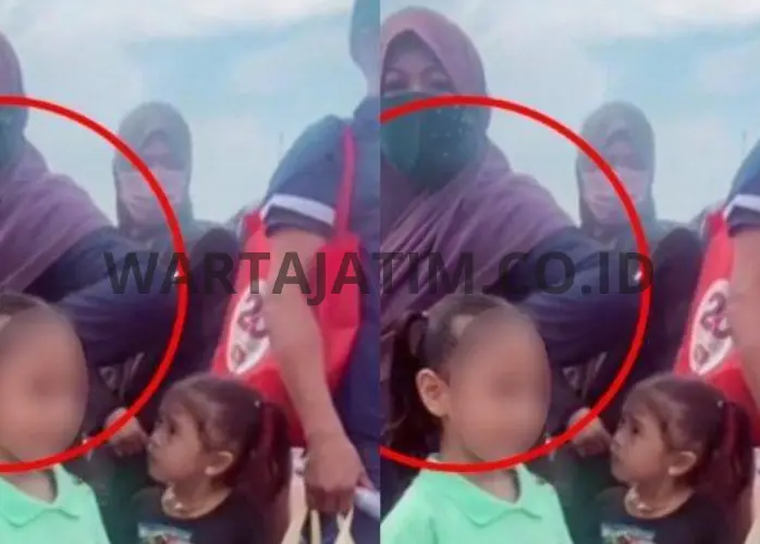 Viral! Perempuan Berkerudung Gunakan Taktik 'Sat Set Sat Set', Mencuri Kalung Bocah di Tengah Keramaian