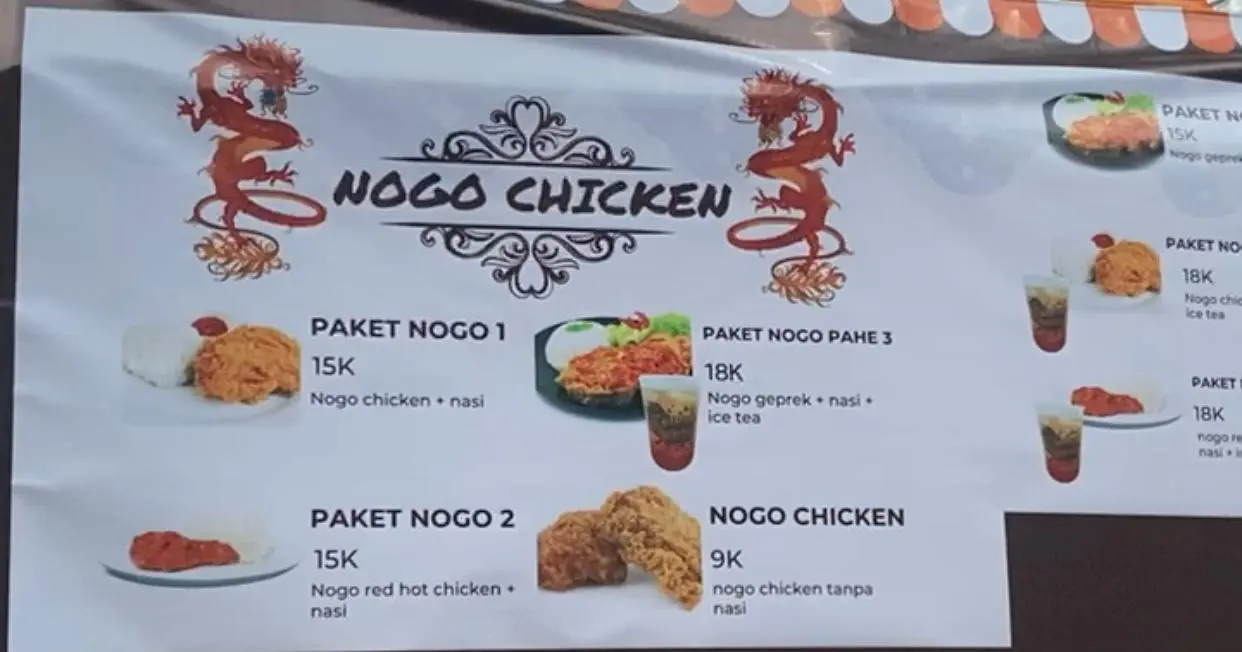 pilihan menu paket Nogo Chicken