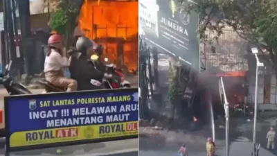 Kebakaran Kios Depan Gedung MCC Malang