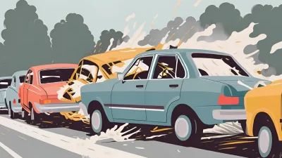 Ilustrasi Mobil Kecelakaan Beruntun