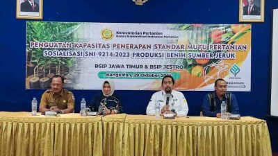 Dinas Pertanian Bangkalan Adakan Sosialisasi untuk Penguatan Kapasitas Standar Mutu Produksi Benih Jeruk