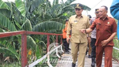 PJ Bupati Mojokerto Monitoring Pembangunan Jembatan Talun Brak