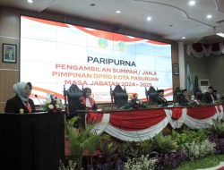 Pjs Wali Kota Pasuruan Hadiri Pengambilan Sumpah Pimpinan DPRD Periode 2024-2029