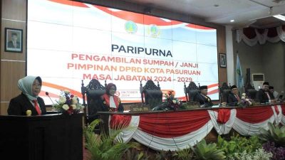 Pjs Wali Kota Pasuruan Hadiri Pengambilan Sumpah Pimpinan DPRD Periode 2024-2029