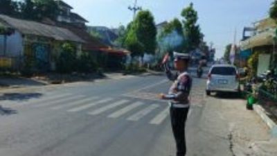 Sat Lantas Polres Batu gelar "Poros Pagi" di setiap hari pada 12 titik rawan.