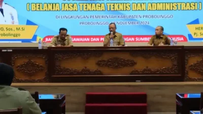 Sosialisasi belanja jasa tenaga teknis dan administrasi di Auditorium Madakaripura, Kantor Bupati Probolinggo (18/11/2024). Sumber : Istimewa.