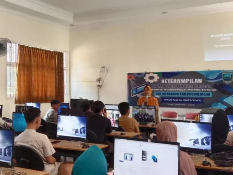 SKB Kraksaan memulai pelatihan keterampilan komputer tingkat dasar bagi 25 peserta didik dari program pendidikan kesetaraan. Sumber : Istimewa.