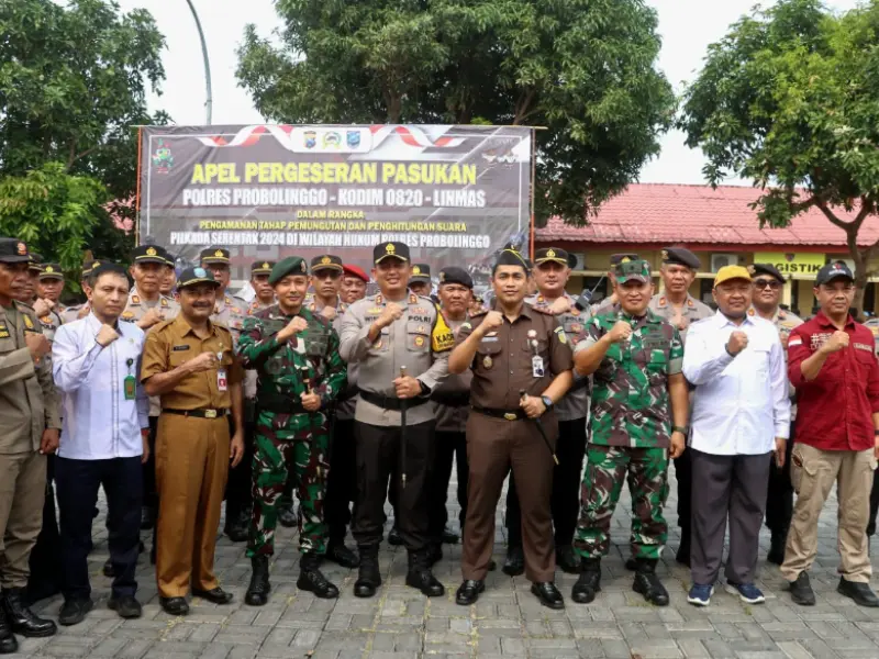 Polres Probolinggo gelar Apel Pergeseran Pasukan (25/11/2024). Sumber : Istimewa.