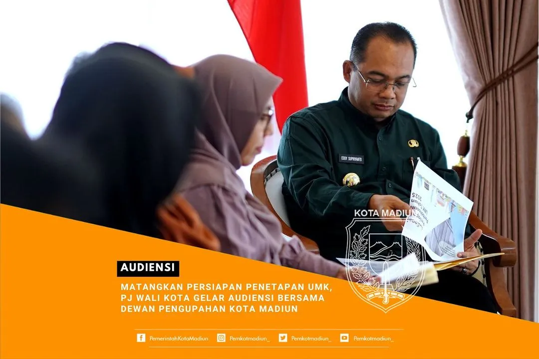 Matangkan Persiapan Penetapan UMK, Pj Wali Kota Gelar Audiensi Bersama Dewan Pengupahan Kota Madiun. (dok.istimewa)