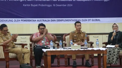 dialog publik launching enam Peraturan Desa di ruang pertemuan Tengger Kantor Bupati Probolinggo (16/12/2024). Sumber : Istimewa.