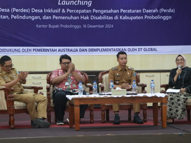 dialog publik launching enam Peraturan Desa di ruang pertemuan Tengger Kantor Bupati Probolinggo (16/12/2024). Sumber : Istimewa.