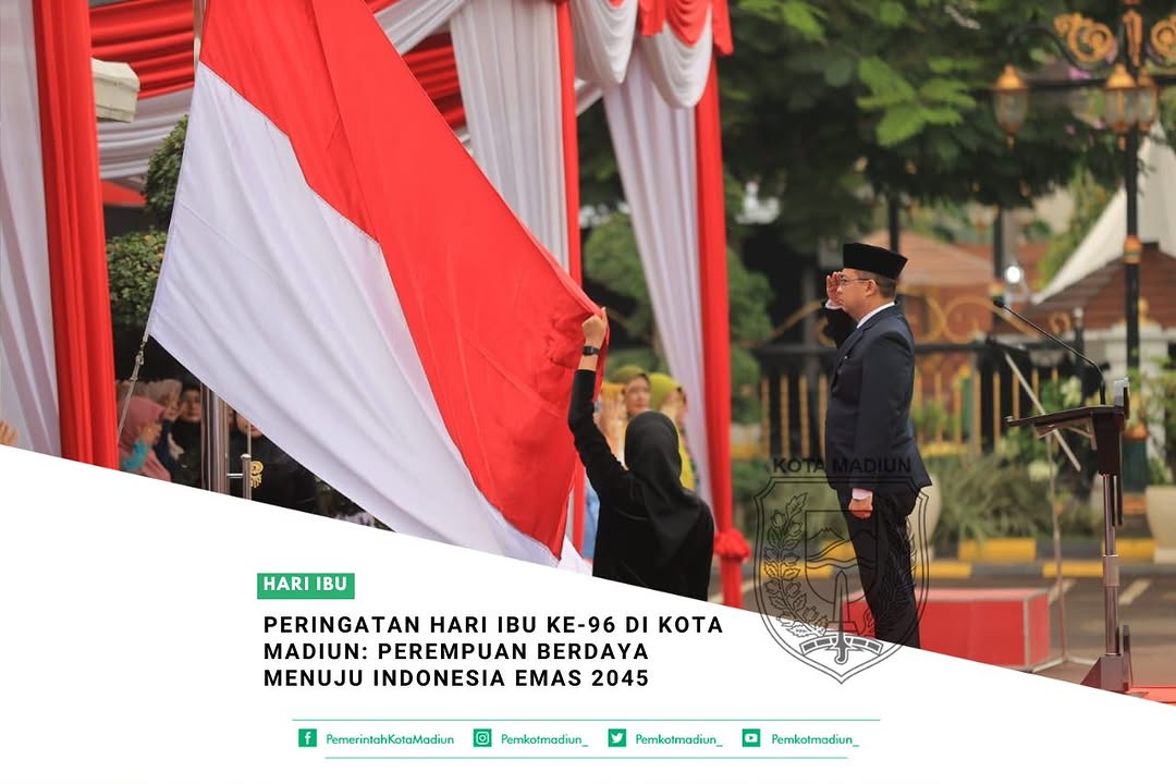 Peringatan Hari Ibu ke-96 di Kota Madiun berlangsung meriah pada Senin (23/12) di Gedung Diklat Kota Madiun.