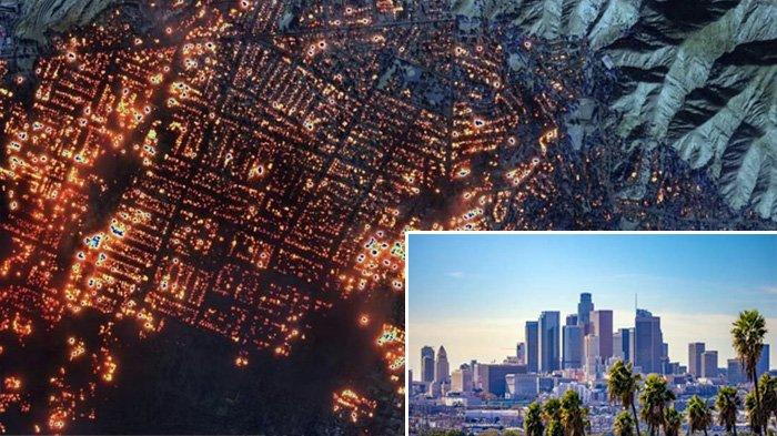 Tim pemadam kebakaran berjuang melawan kebakaran hutan yang melanda Los Angeles, California, dengan dampak yang menghancurkan